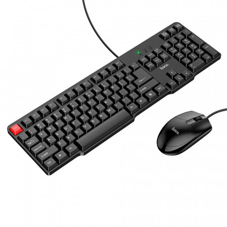 Set Tastatura + Mouse cu fir, 1200 DPI, HOCO (GM16) - Negru