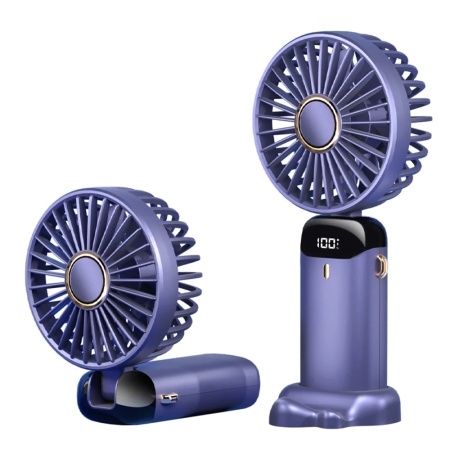 Ventilator Portabil, 5 Viteze, N15, USB-C 2A, 1800mAh, Compact si Usor, set cu sticker, Mov