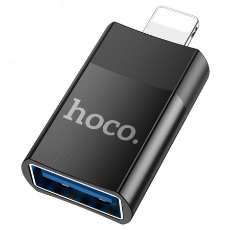 Adaptor (UA17), Lightning la USB-A, Plug & Play, HOCO - Negru