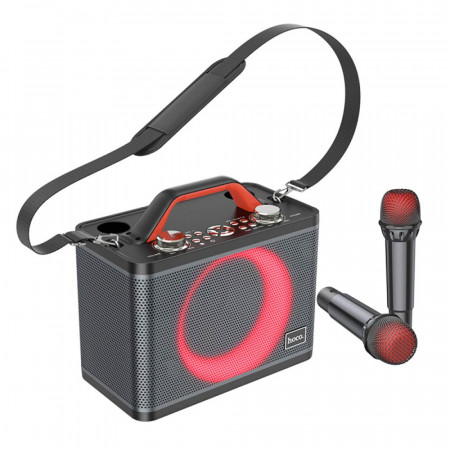 Boxa Portabila Bluetooth cu 2x Microfon, 25W, Hoco Jenny (BS57) - Negru