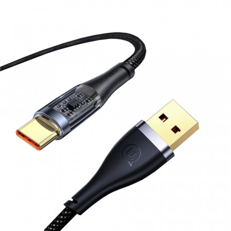 Cablu de Date USB la Type-C PD, 66W, 1.2m, USAMS Icy Series - Negru