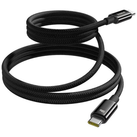 Cablue de Date Type-C la Type-C 100W, Super Fast Charging, 1m, 480Mbps, Baseus Tungsten Gold, Negru