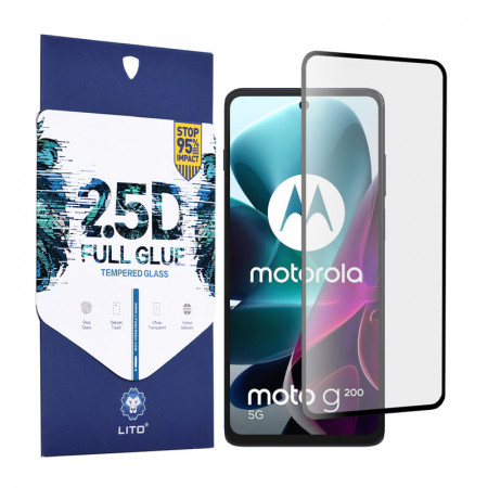 Folie de sticla Motorola Moto G200 5G, 2.5D FullGlue LITO - Negru