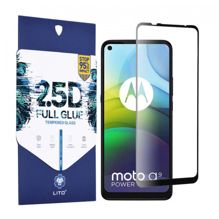 Folie de sticla Motorola Moto G9 Power, 2.5D FullGlue LITO - Negru