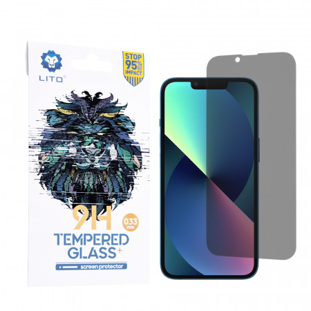 Folie iPhone 13 / 13 Pro / 14 din sticla securizata, LITO - Privacy