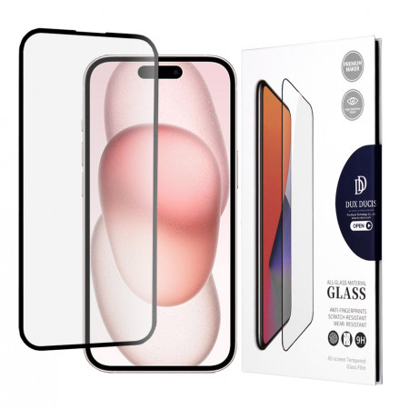 Folie iPhone 15 din sticla securizata, Dux Ducis - Negru