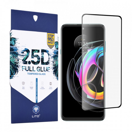 Folie Motorola Moto Edge 20 Lite, 2.5D FullGlue Glass, LITO - Negru