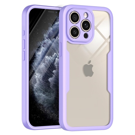 Husa + Folie pentru iPhone 11 Pro, SKYDDAR INNOVATION, [Pachet 360°] ColorVerse, set cu sticker, Mov