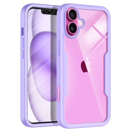 Husa + Folie pentru iPhone 16 Plus, SKYDDAR INNOVATION, [Pachet 360°] ColorVerse, Mov, set cu sticker