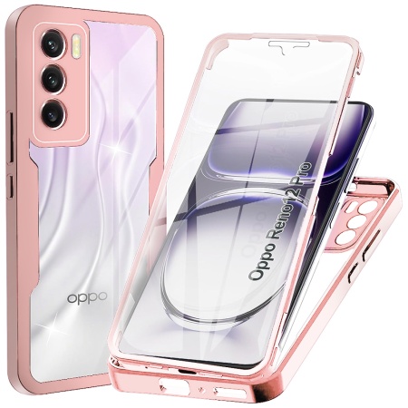 Husa + Folie pentru Oppo Reno12, SKYDDAR INNOVATION, [Pachet 360°] ColorVerse, set cu sticker, Roz