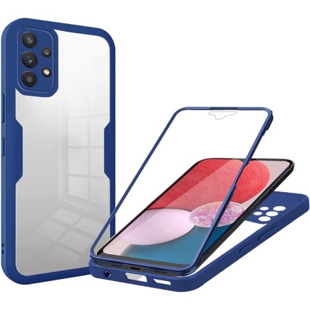 Husa + Folie pentru Samsung Galaxy A13 4G, SKYDDAR INNOVATION, [Pachet 360°] ColorVerse, set cu sticker, Albastru