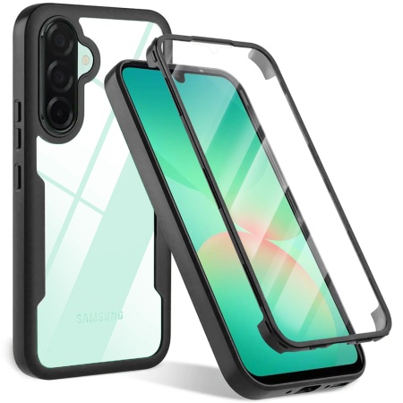 Husa + Folie pentru Samsung Galaxy A26 5G, SKYDDAR INNOVATION, [Pachet 360°] ColorVerse, Negru, set cu sticker