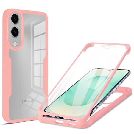 Husa + Folie pentru Samsung Galaxy S25 Edge, SKYDDAR INNOVATION, [Pachet 360°] ColorVerse, Roz, set cu sticker