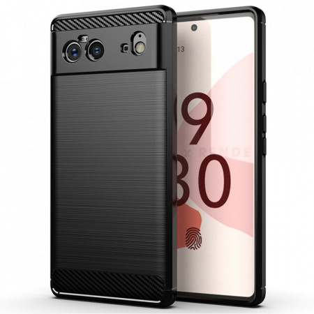 Husa Google Pixel 6, Carbon Silicone, Techsuit - Negru