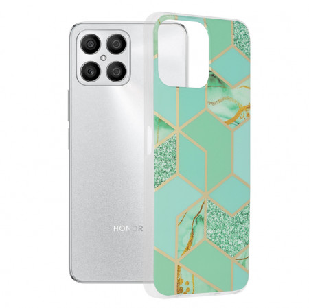 Husa Honor X8 4G Marble Series, Techsuit - Green Hex