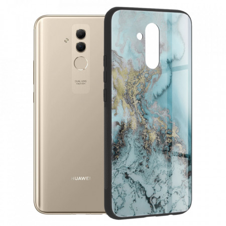Husa Huawei Mate 20 Lite cu sticla securizata, Techsuit Glaze - Blue Ocean