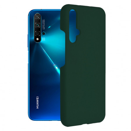Husa Huawei Nova 5T / Honor 20 din silicon moale, Techsuit Soft Edge - Dark Green