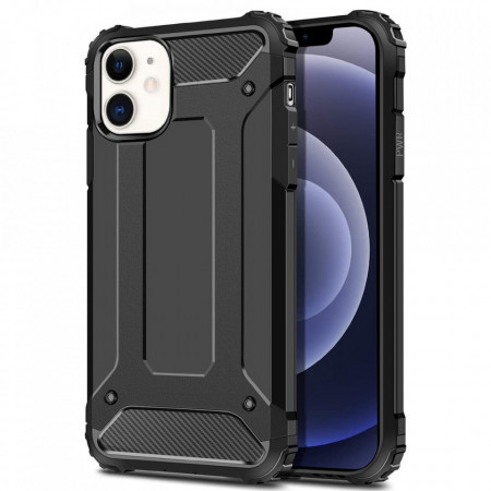 Husa iPhone 12 Mini din plastic dur, Techsuit Hybrid Armor - Negru