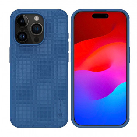 Husa iPhone 15 Pro, Nillkin Super Frosted Shield Pro - Albastru