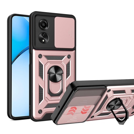 Husa Oppo A60 cu inel magnetic si protectie camera Skyddar CamShield - Roz