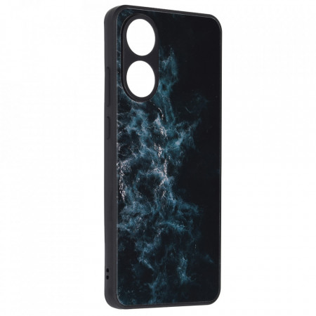 Husa Oppo A78 4G cu sticla securizata, Techsuit Glaze - Blue Nebula