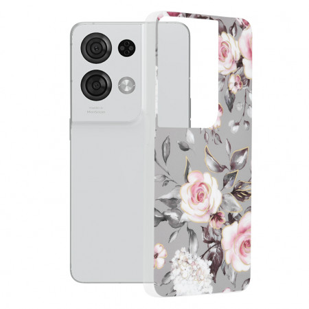 Husa Oppo Reno8 Pro Marble Series, Techsuit - Bloom of Ruth Gray