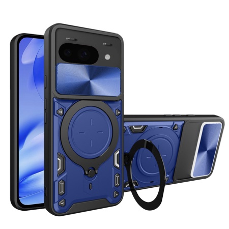 Husa pentru Google Pixel 9a, SKYDDAR INNOVATION, CamGuard Pro, Inel Magnetic, Protectie Camera, set cu sticker, Albastru