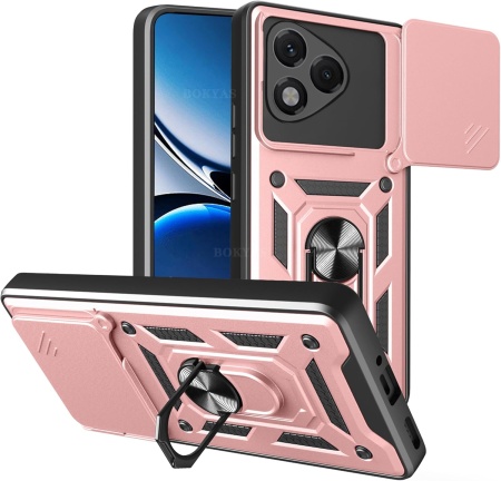 Husa pentru Honor 400 Lite, SKYDDAR INNOVATION, CamShield, Roz, set cu sticker