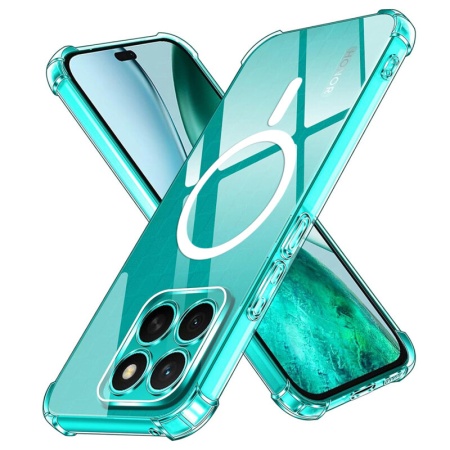 Husa pentru Honor X8c, SKYDDAR INNOVATION, Shockproof MagSafe, Transparenta, set cu sticker