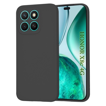 Husa pentru Honor X8c, SKYDDAR INNOVATION, SoftElegance din Silicon Catifelat, set cu sticker, Negru