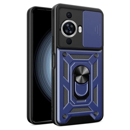 Husa pentru Huawei nova 11 / nova 12s, SKYDDAR INNOVATION, CamShield, Inel magnetic, set cu sticker, Albastru