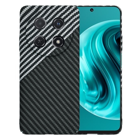 Husa pentru Huawei nova 12i / nova 13i, SKYDDAR INNOVATION, textura carbon, Carbonite FiberShell, set cu sticker, Gri,