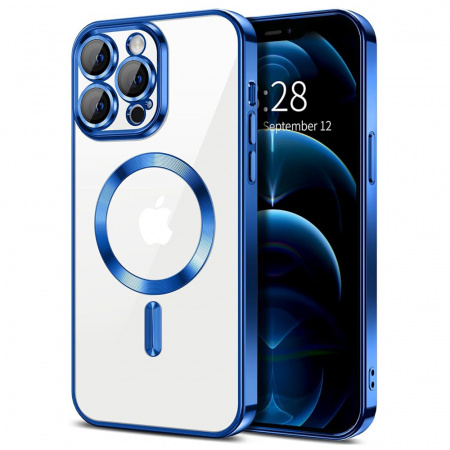 Husa pentru iPhone 12 Pro Max cu Magsafe integrat, SKYDDAR Luxury Shield - Albastru