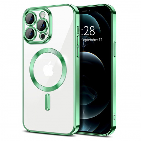 Husa pentru iPhone 12 Pro Max cu Magsafe integrat, SKYDDAR Luxury Shield - Verde deschis