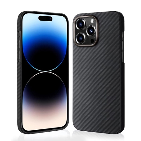 Husa pentru iPhone 14 Pro, Antisoc, SKYDDAR INOVATION, Aramid Fibe Magsafe, set cu sticker, Negru