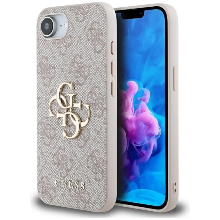 Husa pentru iPhone 16e, Guess, Hardcase 4G Charm, Roz