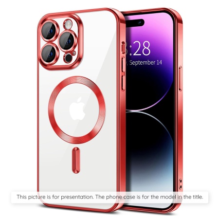 Husa pentru iPhone 17 Air, SKYDDAR INNOVATION, Luxury Shield Magsafe, Protectie Antisoc, set cu sticker, Rosu