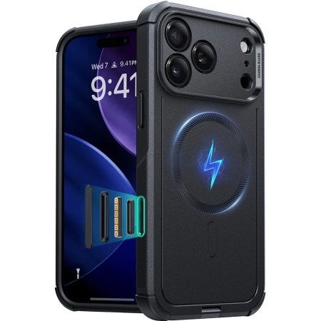 Husa pentru iPhone 17 Pro, Magsafe, ESR Cyber Halolock, Negru