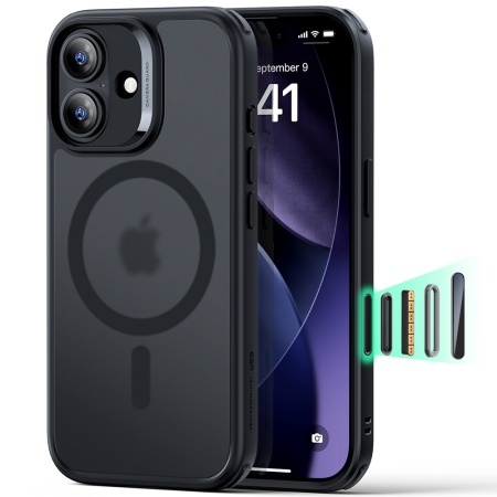 Husa pentru iPhone 17, slim, ESR Classic Hybrid HaloLock, Negru frost
