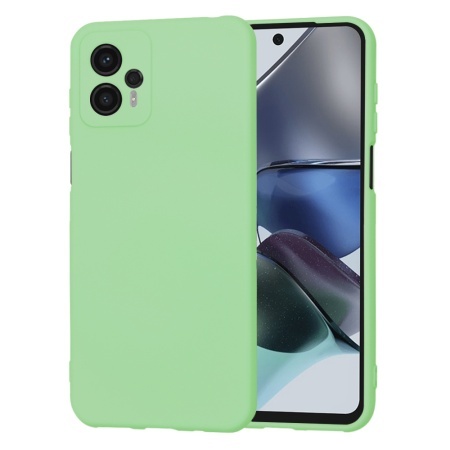Husa pentru Motorola Moto G23, SKYDDAR INNOVATION, din Silicon Catifelat, SoftElegance, set cu sticker, Verde deschis