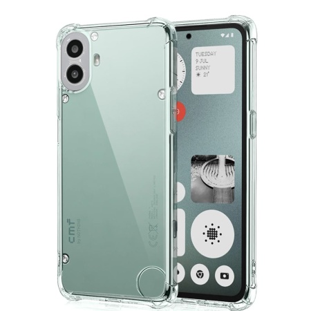 Husa pentru Nothing CMF Phone 1 , SKYDDAR INNOVATION, Shockproof Clear din Silicon Slim, Transparenta, set cu sticker