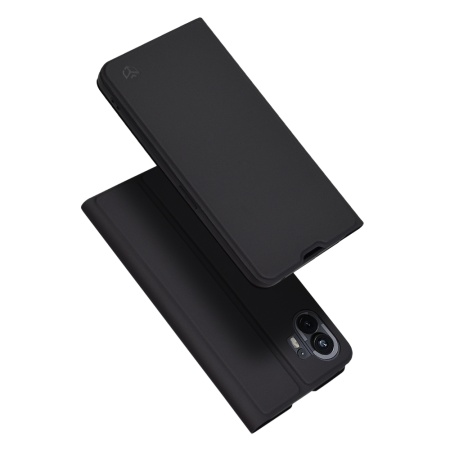 Husa pentru Nothing Phone (2), SKYDDAR INNOVATION, Magskin Book, tip Carte cu Portofel Interior, set cu sticker, Negru