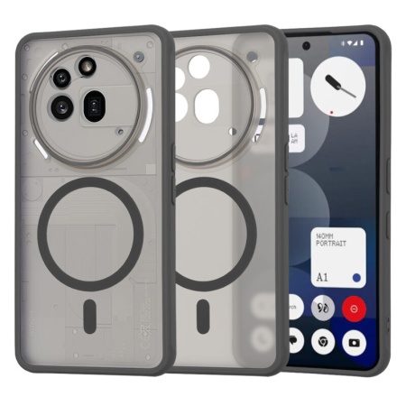 Husa pentru Nothing Phone (3a) Pro, SKYDDAR INNOVATION, Frosted MagSafe, Antisoc, set cu sticker, Negru