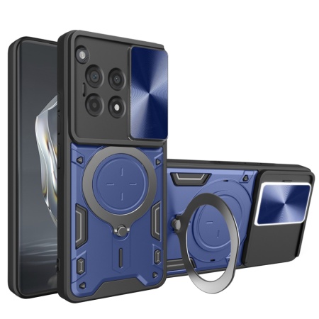Husa pentru OnePlus 12R, SKYDDAR INNOVATION, CamGuard Pro, Inel Magnetic, Protectie Camera, set cu sticker, Albastru