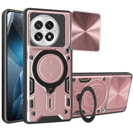 Husa pentru OnePlus 13, SKYDDAR INNOVATION, CamGuard Pro, Inel Magnetic, Protectie Camera, set cu sticker, Roz auriu