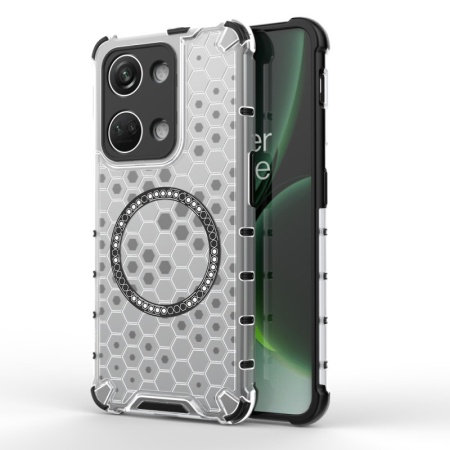 Husa pentru OnePlus Nord 3, SKYDDAR INNOVATION, HoneyComb Shield MagSafe, Alb, set cu sticker