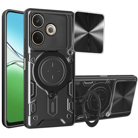Husa pentru Oppo A5 Pro 5G / A5 Pro 4G, SKYDDAR INNOVATION, CamGuard Pro, Inel Magnetic, Protectie Camera, Negru, set cu sticker