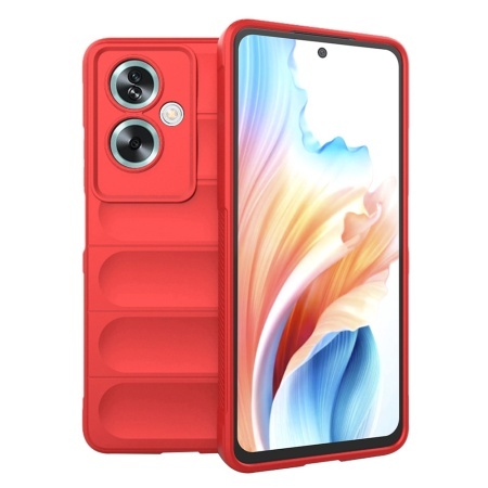 Husa pentru Oppo A79 5G / OnePlus Nord N30 SE, SKYDDAR INNOVATION, Magic Shield, din Silicon Mat, set cu sticker, Rosu