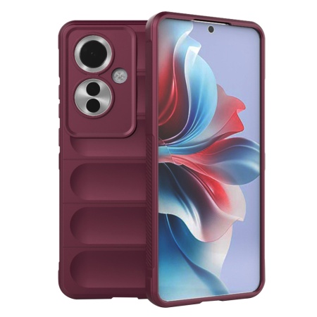 Husa pentru Oppo Reno11 F, SKYDDAR INNOVATION, Magic Shield, din Silicon Mat, set cu sticker, Bordo