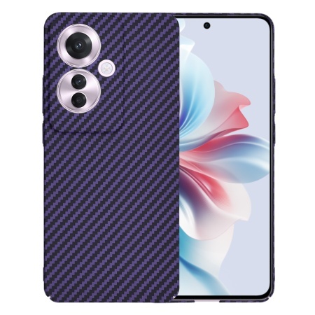 Husa pentru Oppo Reno11 F, SKYDDAR INNOVATION, textura carbon, Carbonite FiberShell, set cu sticker, Mov,